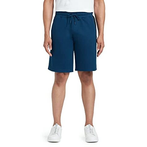 Xyxx Athleisure Men's Cotton Shorts | Super Soft, Knee Length Comfortable Everyday Wear | Relaxed Fit Solid Code Shorts With Zipper Pocket | Pack Of 1 (Blue, Medium)