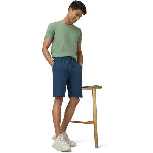 Xyxx Men Cotton Rich Shorts, Regular Fit, Solid, Pack Of 1, Xysht13Xl, Oxford Blue, Xl