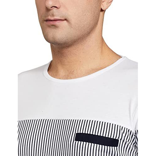Eyebogler Regular Men's Cotton Navy Blue-White Designer T-Shirt (Xxl-Eb1T67-Nbwh_Xx-Large)