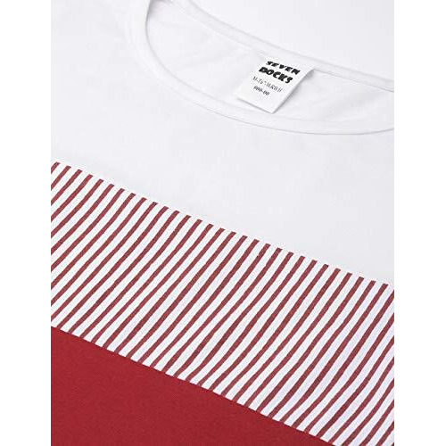 Eyebogler Regular Men's Cotton Red-White Designer T-Shirt (M-Eb1T67-Wrwh_Medium)