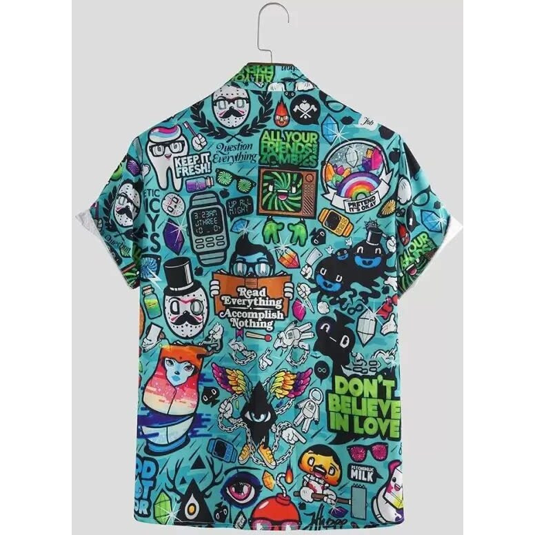 Lookmark Mens Slim Fit Printed Shirt Beta M