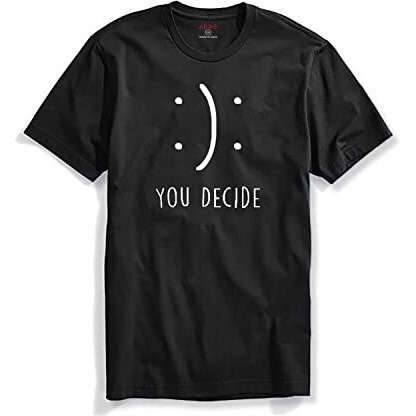 Adro You Decide Mens Printed T-Shirts (Rnr-M-Dec-Bl_Black_S)