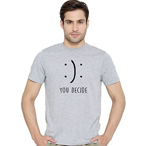 Adro You Decide Mens Printed T-Shirts (Rnr-M-Dec-Gr_Grey_L)