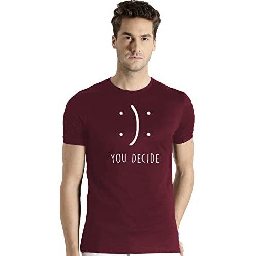 Adro You Decide Mens Printed T-Shirts (Rnr-M-Dec-Mr_Maroon_2Xl)