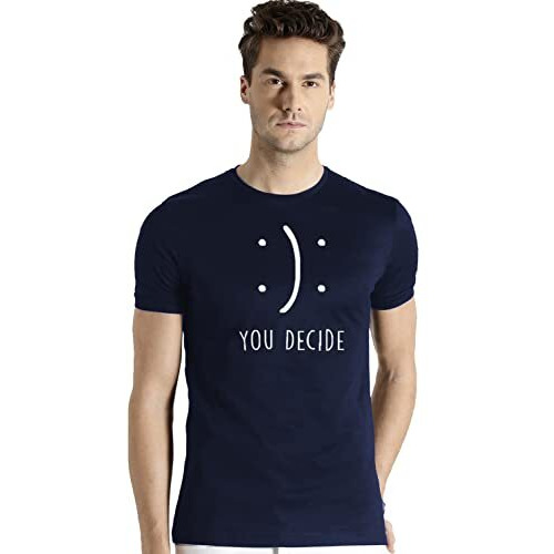 Adro You Decide Mens Printed T-Shirts (Rnr-M-Dec-Nb_Navy_L)