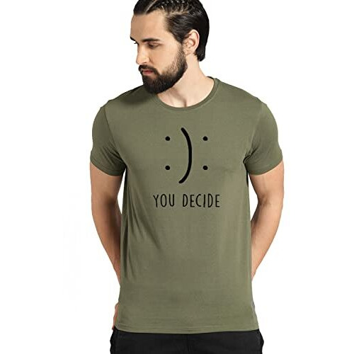 Adro You Decide Mens Printed T-Shirts (Xl, Olive Green)