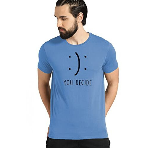 Adro You Decide Mens Printed T-Shirts (Rnr-M-Dec-Sk_Skyblue_2Xl)