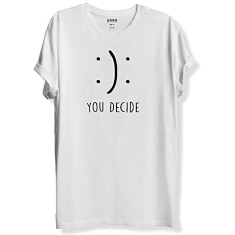 Adro You Decide Mens Printed T-Shirts (Rnr-M-Dec-Wh_White_Xl)