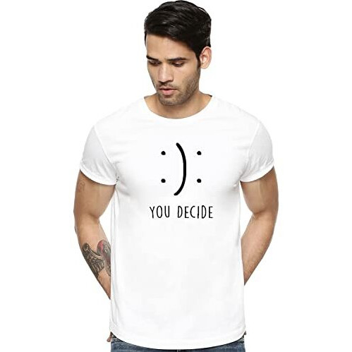 Adro You Decide Mens Printed T-Shirts (Rnr-M-Dec-Wh_White_Xl)