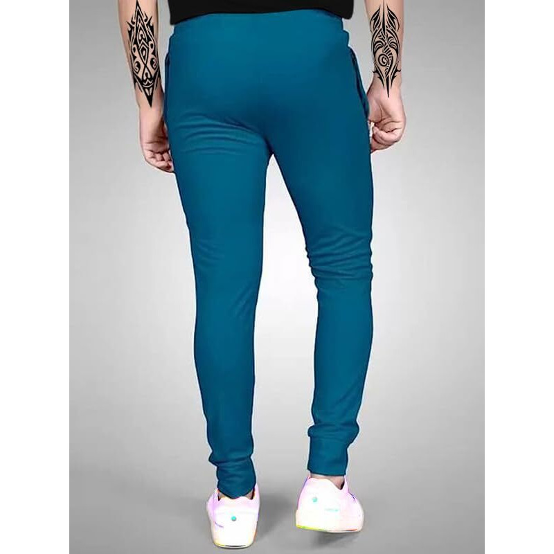 Lookmark Men's Slim Fit Solid Lycra Blend Full Elastic Sport Wear Running Gym Stretchable Jogger Track Pant In Rama Color(Track 03 Rama-Xxl)