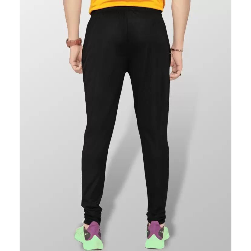 Lookmark Men's Slim Fit Solid Lycra Blend Full Elastic Sport Wear Running Gym Stretchable Jogger Track Pant In Black Color(Track 04 Black-S)