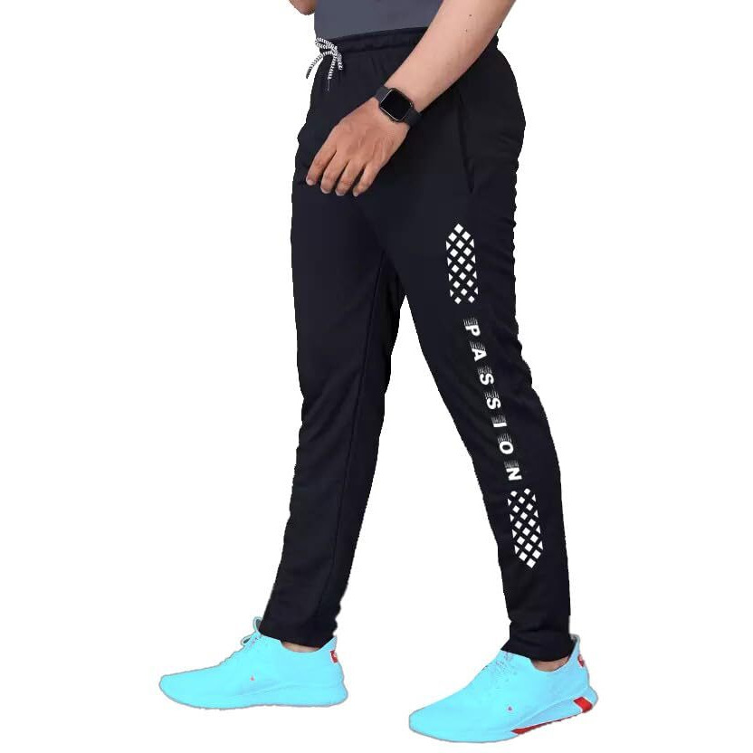 Lookmark Men's Slim Fit Solid Lycra Blend Full Elastic Sport Wear Running Gym Stretchable Jogger Track Pant In Black Color(Track 05 Black-Xl)