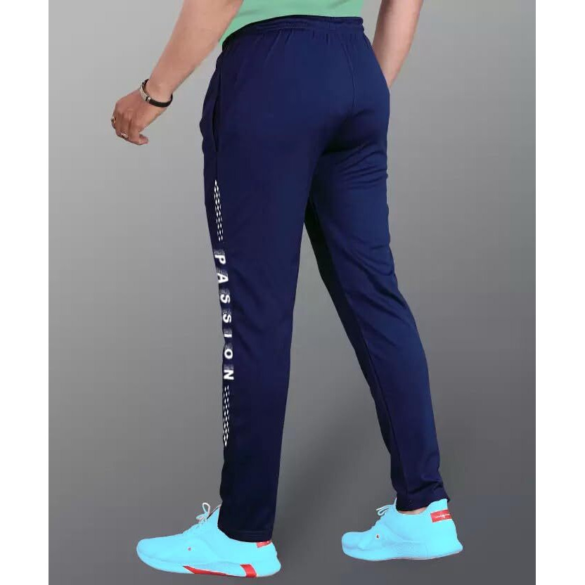 Lookmark Men's Slim Fit Solid Lycra Blend Full Elastic Sport Wear Running Gym Stretchable Jogger Track Pant In Navy Color(Track 05 Navy-L)