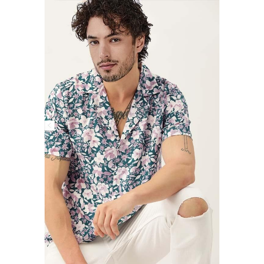 Lookmark Men's Cotton Blend Multi Color Stitched Printed Half Sleeve Shirt(Shirt 61-S)