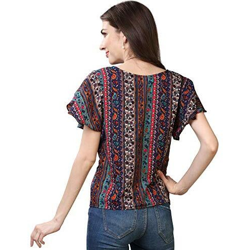 Oomph Women's Formal Crepe Tunic Top - Multicolor