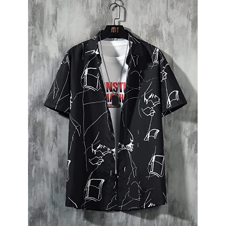 Lookmark Casual Cotton Blend Shirt For Men Shirt For Men(Shirt 44-S) Black