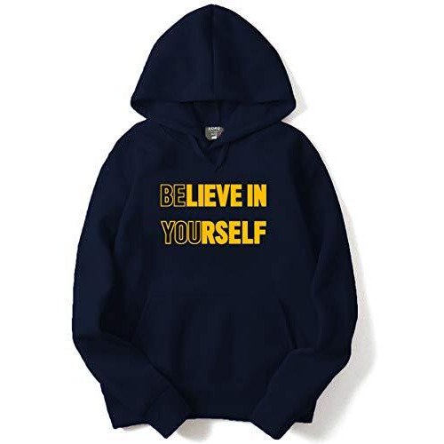 Adro Believe In Yourself Design Printed Hoodies/Sweatshirts For Men & Women (H20-M-You-Nb_Navy_M)