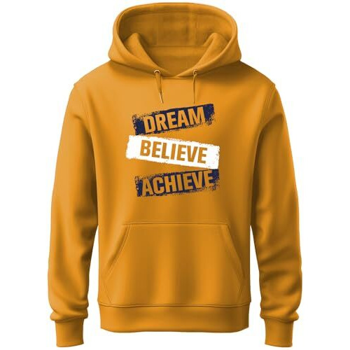 Adro Men's Cotton Hooded Hoodie (H20-M-Dba-Mu_Mustard_Xl)