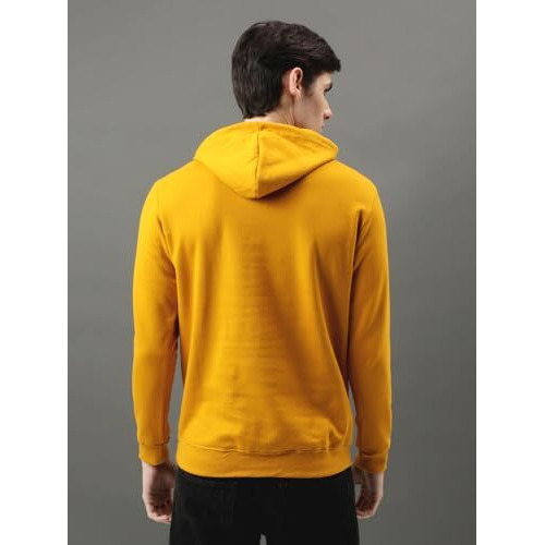 Adro Men's Cotton Hooded Hoodie (H20-M-Dba-Mu_Mustard_Xl)