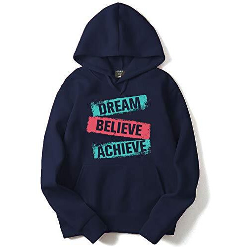 Adro Men's Cotton Hooded Hoodie (H20-M-Dba-Nb_Navy_M)