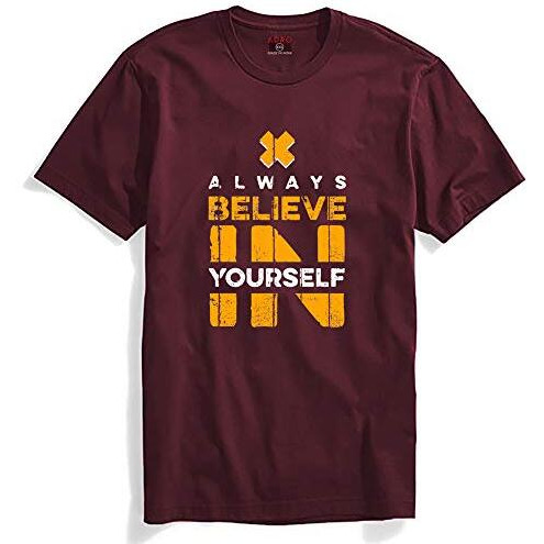 Adro Believe In Yourself Printed T-Shirts For Men & Women (Rnr-S35-Bel-Bg_Maroon_L)