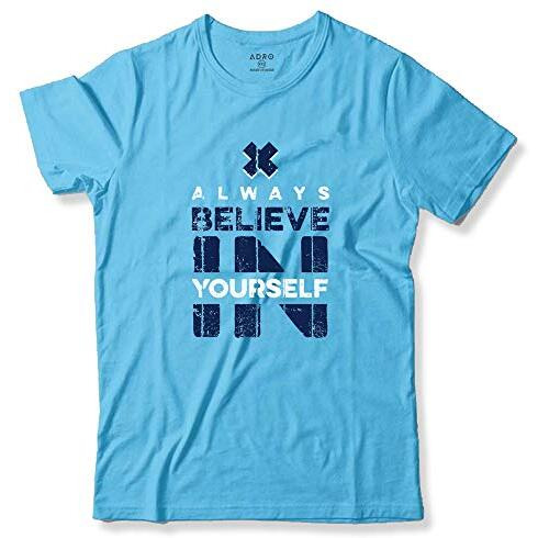 Adro Believe In Yourself Printed T-Shirts For Men & Women (Rnr-S35-Bel-Mi_Mint_S)