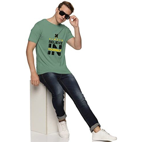 Adro Believe In Yourself Printed T-Shirts For Men & Women (Rnr-S35-Bel-Pt_Pista_L)