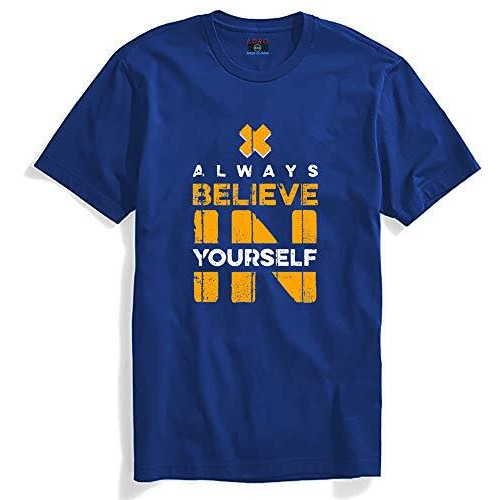 Adro Believe In Yourself Printed T-Shirts For Men & Women (Rnr-S35-Bel-Rb_Royal Blue_2Xl)