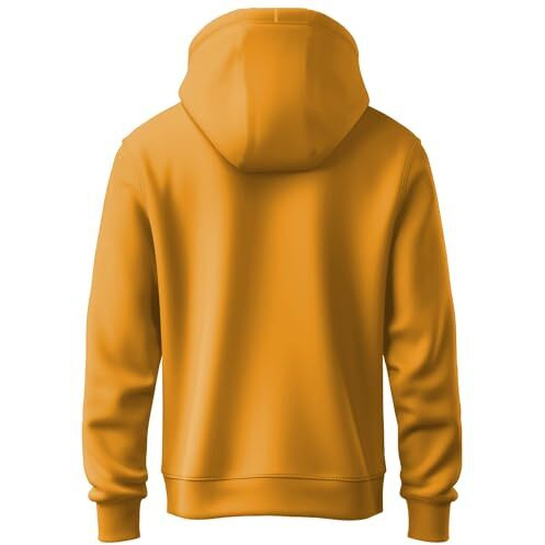 Adro Men's Cotton Neck Hooded Sweatshirt (H20-M-Cr07-Mu_Mustard_S)
