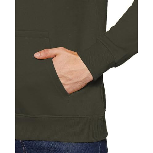 Adro Men's Cotton Neck Hooded Sweatshirt (H20-M-Cr07-Ol_Olive_Xl)