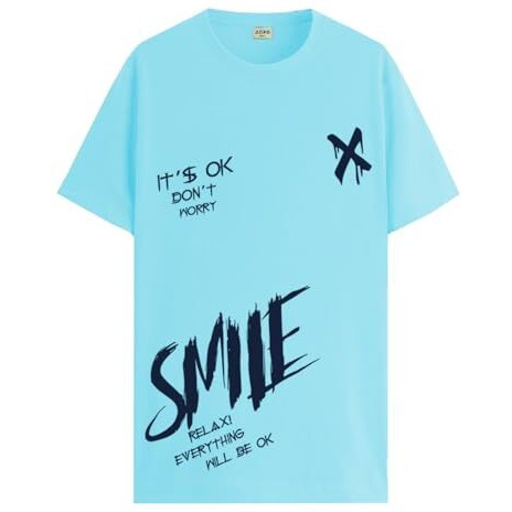 Adro Mens Smile Printed Cotton T-Shirt_Rn24-L2-Smile-Mi-M Mint