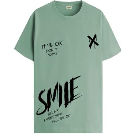 Adro Mens Smile Printed Cotton T-Shirt_Rn24-L2-Smile-Pt-2Xl Pista