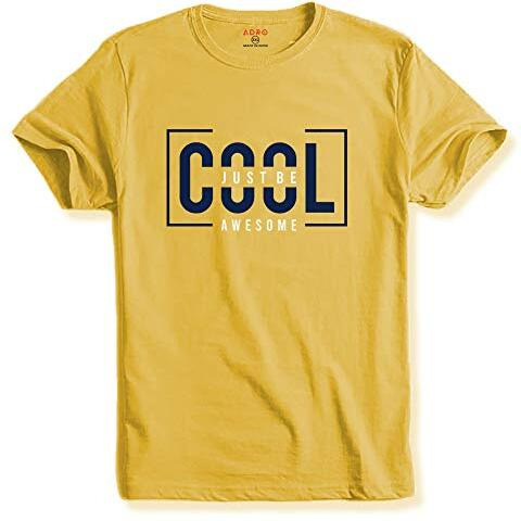 Adro Just Be Cool Design Printed T-Shirts For Men & Women (Rnr-S35-Jba-Ly_Light Yellow_M)
