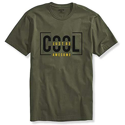 Adro Just Be Cool Design Printed T-Shirts For Men & Women (Rnr-S35-Jba-Ol_Olive_Xl)