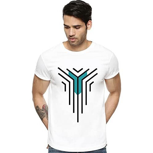 Adro Graphic Design Mens Cotton Printed T-Shirts (R21-M-Lnl-Wh_White_M)
