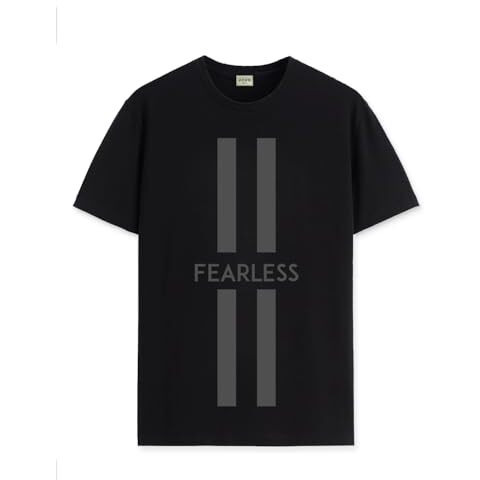 Adro Mens Fearless Printed Cotton T-Shirt_Rn24-L2-Frls-Bl-Xl Black