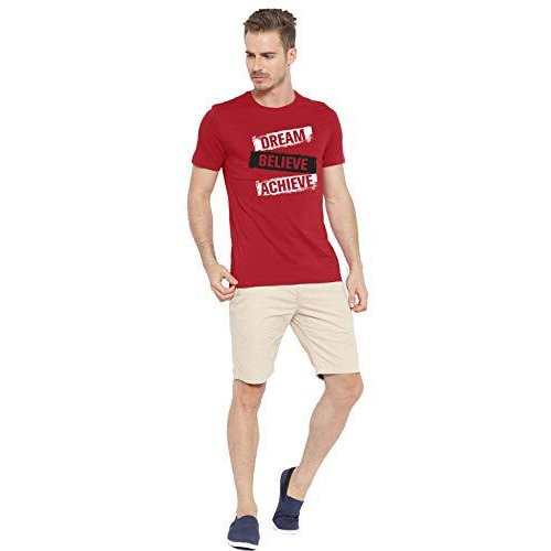 Adro Men's & Women's Regular Fit T-Shirt (Rnr-M-Dba-Rd-S_Red_Small)