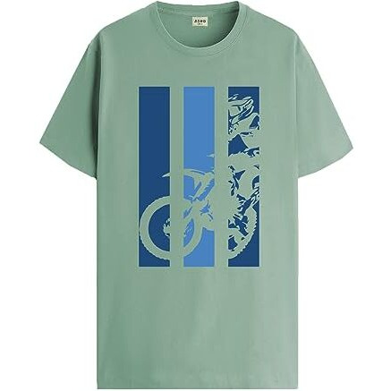 Adro Men's Bike Rider Printed Cotton T-Shirt (Rn22-2-Bik-Pt_Pista_M)