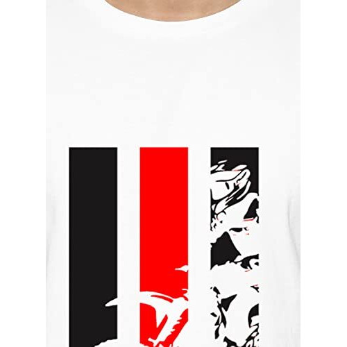 Adro Men's Bike Rider Printed Cotton T-Shirt (Rn22-2-Bik-Wh_White_2Xl)