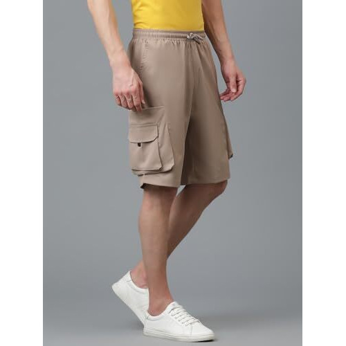 Kotty Men's Cargo Shorts With Multiple Pockets  Ideal For Hiking & Adventure(Beige,S)
