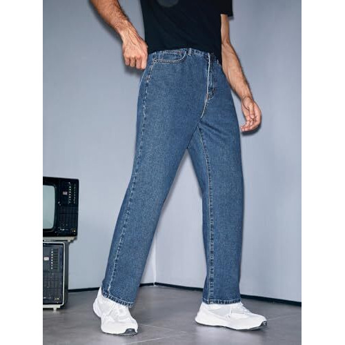 Kotty Men's Solid Mid Rise Comfortable And Strechable Stylish Jeans(Blue,34)