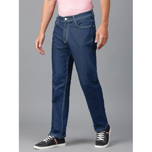 Kotty Men's Solid Mid Rise Comfortable And Strechable Stylish Jeans(Blue,32)