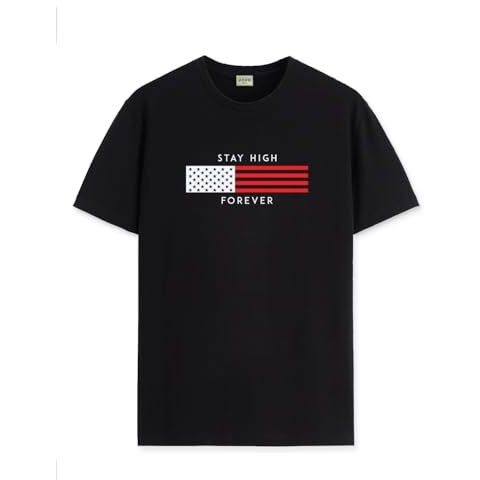 Adro Mens Flag Printed Cotton T-Shirt_Rn24-L2-Flag-Bl-L Black