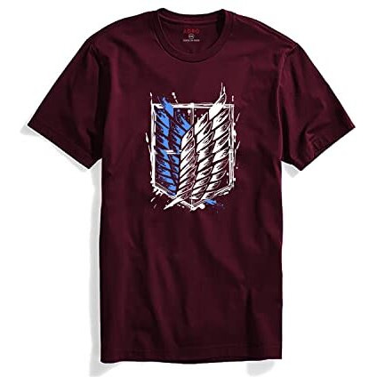 Adro Mens Attack On Titan Cotton T-Shirt (2Xl, Maroon)