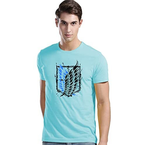 Adro Mens Attack On Titan Cotton T-Shirt (S, Mint)