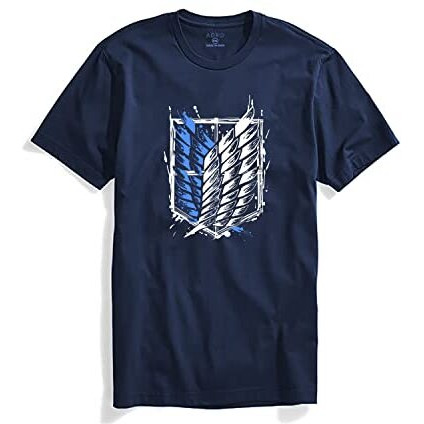 Adro Mens Attack On Titan Cotton T-Shirt (Xl, Navy Blue)