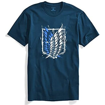 Adro Mens Attack On Titan Cotton T-Shirt (2Xl, Steel Blue)
