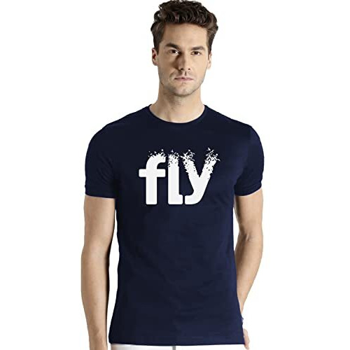 Adro Fly Mens Cotton Printed T-Shirts (R21-M-Fly-Nb_Navy_2Xl)
