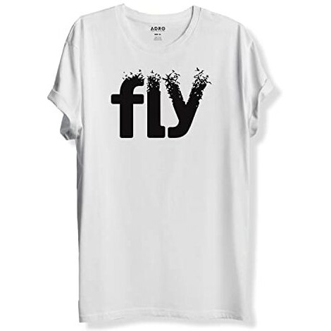Adro Fly Mens Cotton Printed T-Shirts (R21-M-Fly-Wh_White_2Xl)