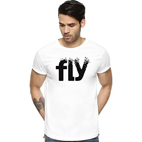 Adro Fly Mens Cotton Printed T-Shirts (R21-M-Fly-Wh_White_2Xl)